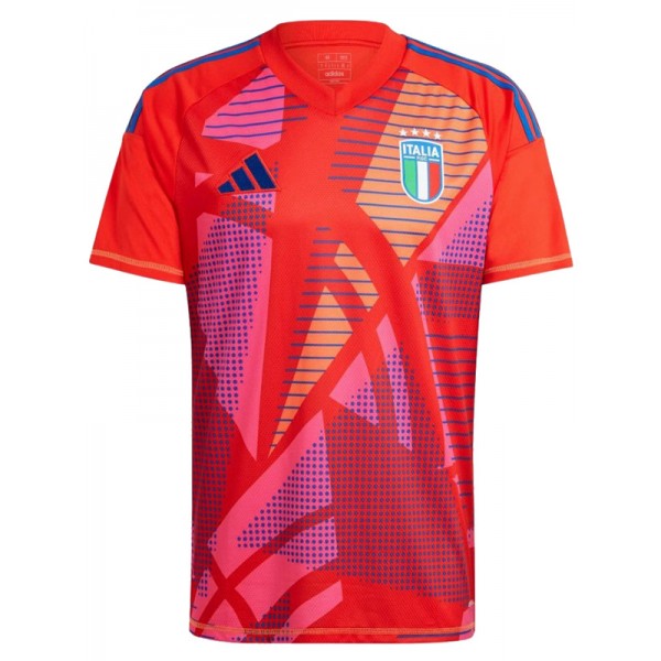 Italy maglia del portiere divisa da calcio arancione maglia da calcio per abbigliamento sportivo da uomo 2024-2025